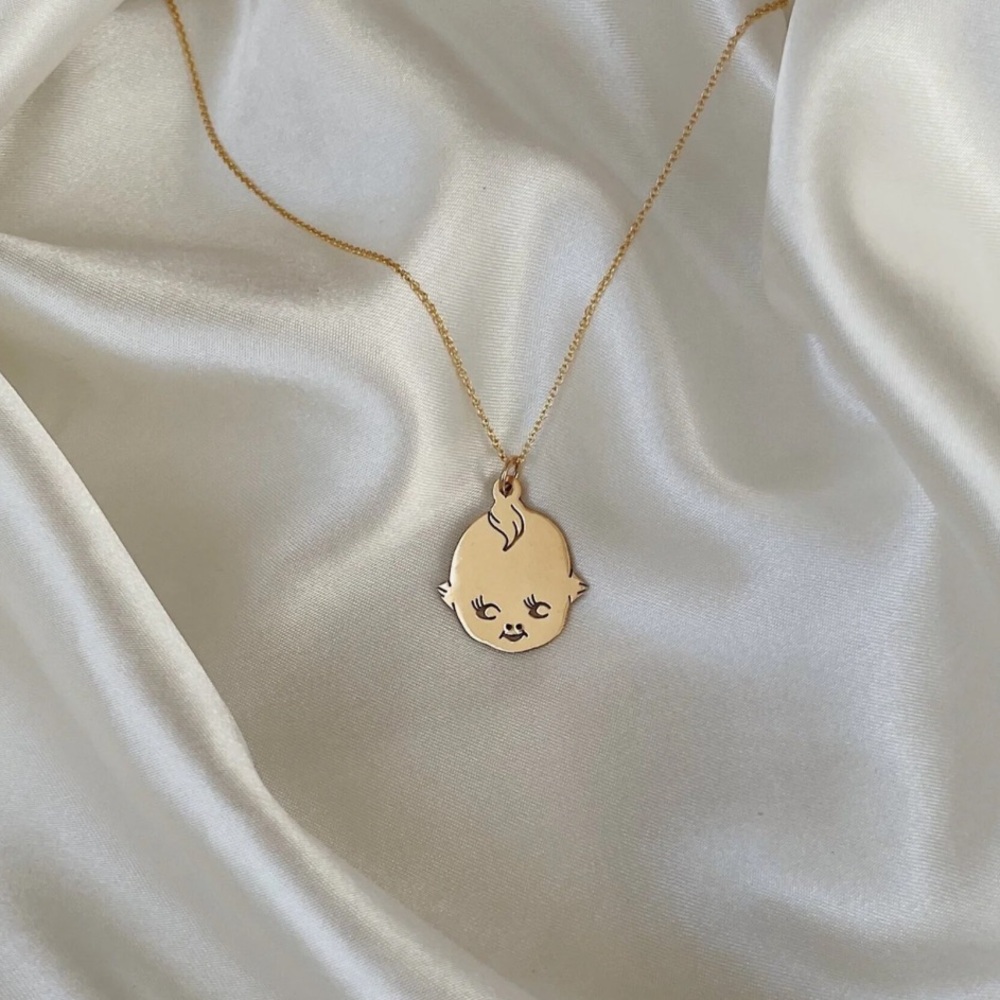 Hard Work Jewelry Silver Kewpie Pendant Necklace